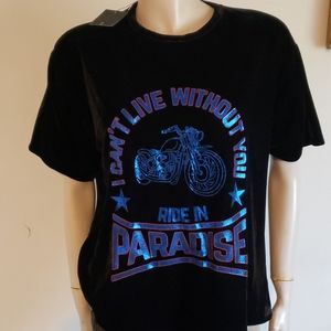 New! Zara Velvet Black Tee